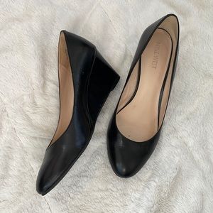 Nine West black wedge 7 1/2 heels
